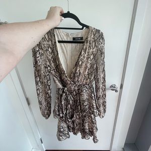 DO + BE animal print dress. Long sleeve